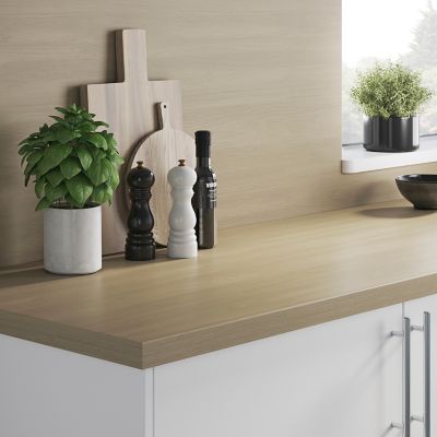 Crédence de cuisine aspect bois clair GoodHome Kala l. 200 cm x H. 60 cm x Ep. 3 mm