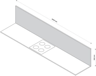 Crédence de cuisine aspect chêne GoodHome Kabsa l. 300 cm x H. 60 cm x Ep. 10 mm