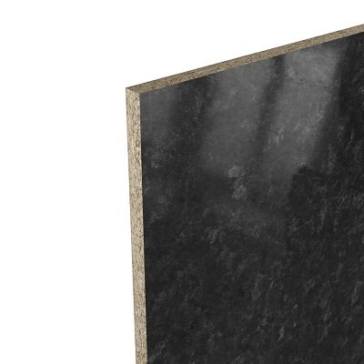 Crédence de cuisine aspect granit noir GoodHome Kabsa l. 300 cm x H. 60 cm x Ep. 8 mm