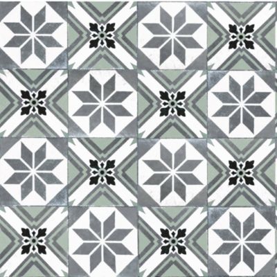 Crédence de cuisine auto-adhésive Caméléo imitation carrelage vert blanc l. 200 cm x H. 40 cm x ép. 0,2 mm