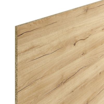 Crédence de cuisine décor bois naturel GoodHome Berberis l. 200 cm x h. 60 cm x ep. 8 mm