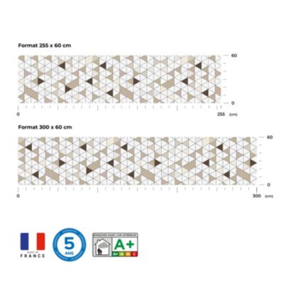 Crédence de cuisine effet mosaïque mosaique carrelée IDPanneaux L. 255 x H. 60 cm