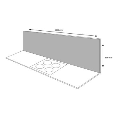 Crédence de cuisine effet pierre noir GoodHome Kala 300 x 60 cm