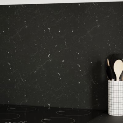 Crédence de cuisine effet pierre noir GoodHome Kala 300 x 60 cm