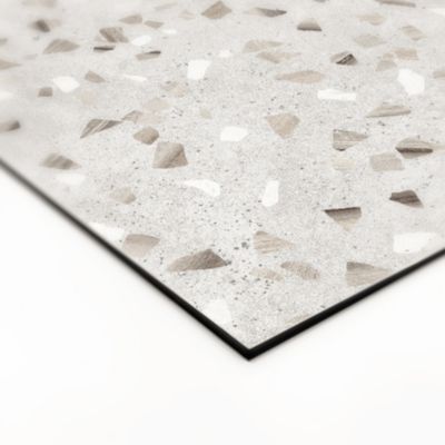 Crédence de cuisine effet terrazzo gris IDPanneaux L. 255 x H. 60 cm