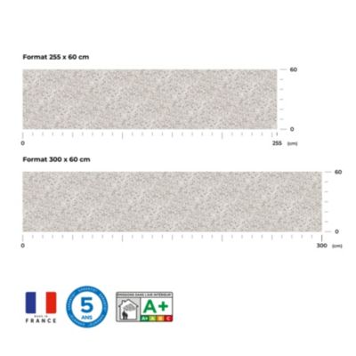 Crédence de cuisine effet terrazzo gris IDPanneaux L. 300 x H. 60 cm