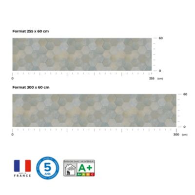 Crédence de cuisine effet travertin vert sauge IDPanneaux L. 255 x H. 60 cm