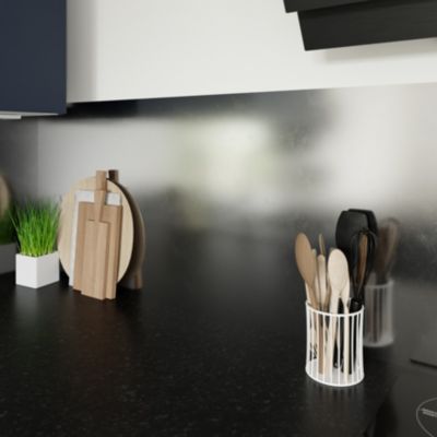 Crédence de cuisine réversible GoodHome cuivre et inox l. 200 cm x H. 60 cm x Ep. 3 mm
