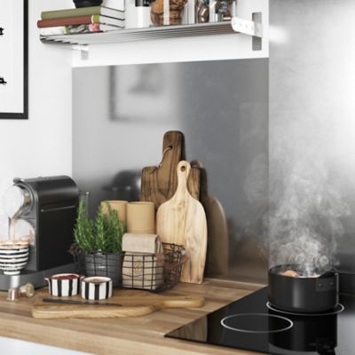 Crédence de cuisine réversible GoodHome cuivre et inox l. 200 cm x H. 60 cm x Ep. 3 mm