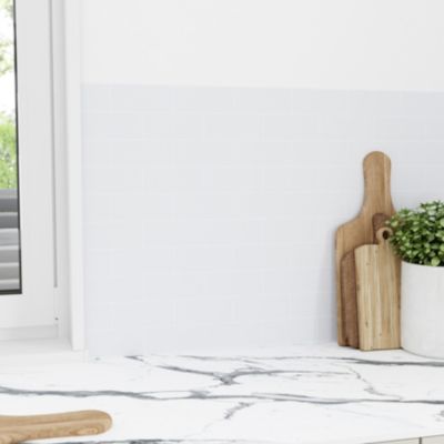 Crédence de cuisine réversible GoodHome décor métro blanc l. 200 cm x H. 60 cm x Ep. 3 mm