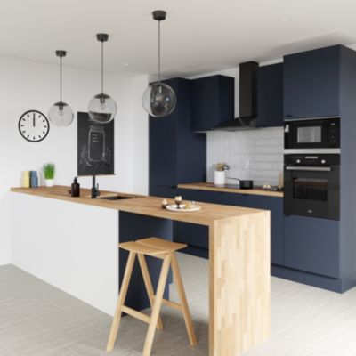 Crédence de cuisine réversible GoodHome décor métro blanc l. 200 cm x H. 60 cm x Ep. 3 mm