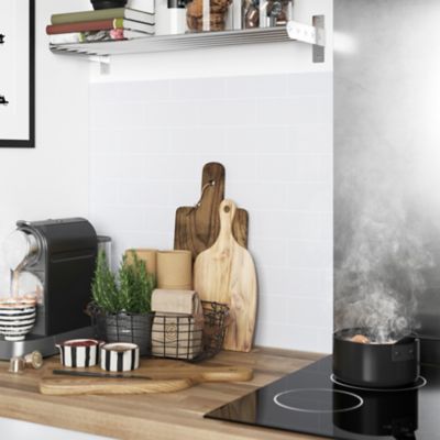 Crédence de cuisine réversible GoodHome décor métro blanc l. 200 cm x H. 60 cm x Ep. 3 mm