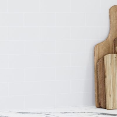 Crédence de cuisine réversible GoodHome décor métro blanc l. 200 cm x H. 60 cm x Ep. 3 mm