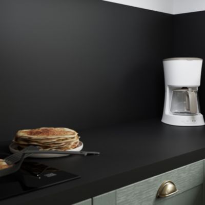 Crédence de cuisine réversible noir mat et blanc mat l.200 cm x H.60 cm x ép.3 mm, GoodHome Berberis