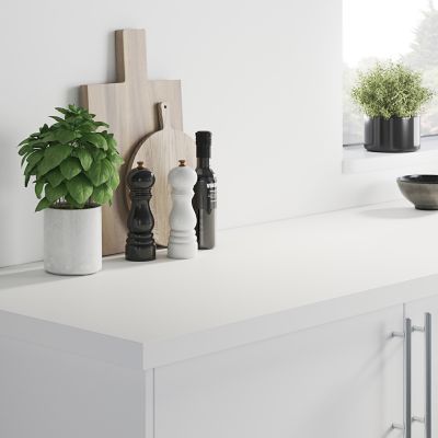 Crédence de cuisine réversible noir mat et blanc mat l.200 cm x H.60 cm x ép.3 mm, GoodHome Berberis