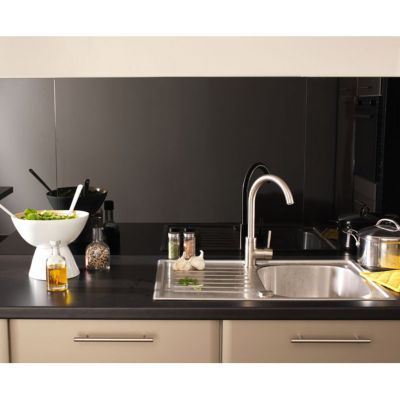 Crédence Cuisine En Verre Trempé Noir 110x60 Cm - VidaXL, Design Moderne Et Facile à Nettoyer - 6