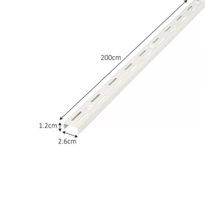 Crémaillère Twinny double perforation 200 cm blanc Form