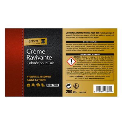Crème ravivante cuir brun foncé Henson & Co 250ml