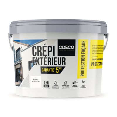 Crépi extérieur CDéco Blanc Rustique 5kg