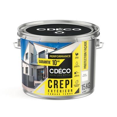 Crépi extérieur CDéco Blanc Rustique Performance 15kg