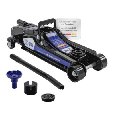 Cric de manœuvre 2,5T de voiture hauteur de 80-360 mm avec 2 supports caoutchouc