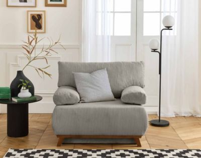 Cristal - fauteuil - convertible avec coffre - en velours côtelé - Best Mobilier