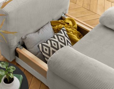 Cristal - fauteuil - convertible avec coffre - en velours côtelé - Best Mobilier