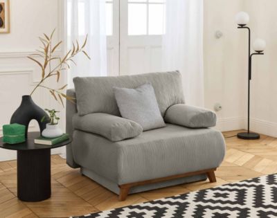 Cristal - fauteuil - convertible avec coffre - en velours côtelé - Best Mobilier