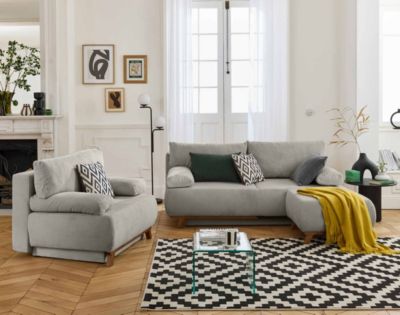 Cristal - fauteuil - convertible avec coffre - en velours côtelé - Best Mobilier