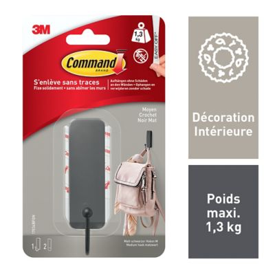 SULIUDAJI – Lot De 4 Crochets Autocollants En Acier Inoxydable Noir – Fixation Sans Perçage – Pour Carrelage, Frigo, Miroir, Etc.