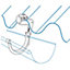 Crochet orientable PVC pour couverture ondulée blanc