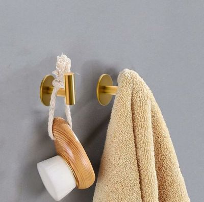 Crochet porte-serviettes sans perçage doré patère en acier inoxydable SUS304 patère murale patère auto-adhésive patère pour cuisi