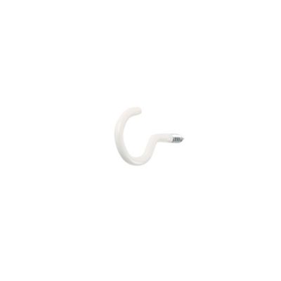 Crochet rond à visser en acier plastifié blanc 30x15 mm - 10 pièces