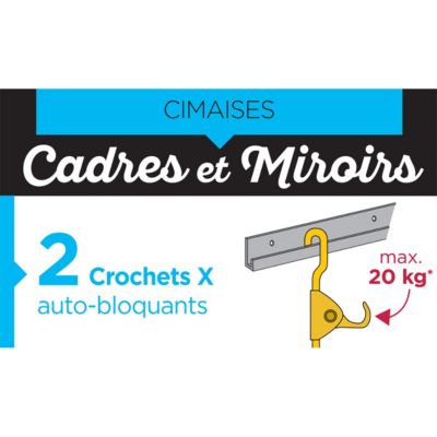 Crochet x et cimaise laitonné. vendu par 2