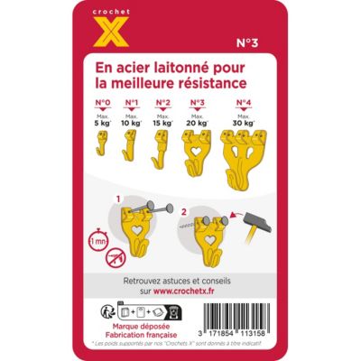 Crochet X N° 3 + 30 épingles Le Crochet X vendu par 15 pièces