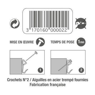 Crochets acier n° 2 avec aiguilles Le Crochet Francais