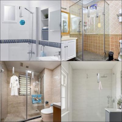 Porte Serviette Paroi De Douche Verre Crochets De Douche Sans Crochets De Peru00e7age Paroi De Douche Lot De 2 Avec Protecteur En Silicone Pour Paroi De Douche En Verre Porte Serviettes 90764265