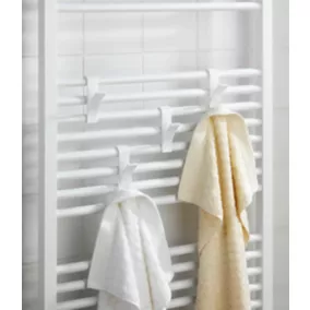 Crochets pour radiateur sèche-serviettes Wenko blanc, 2 pièces