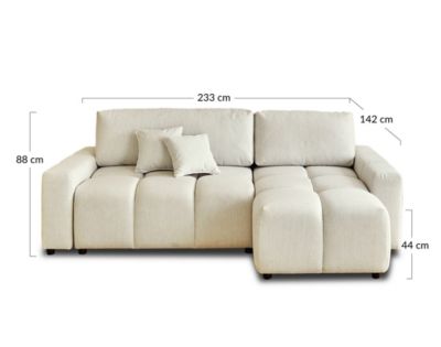 Crocus - canapé d'angle réversible - 4 places - convertible avec coffre - en tissu - Lisa Design