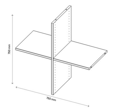 Croisillon pour étagère effet chêne GoodHome Atomia H. 71,4 x L. 71,4 x P. 33,2 cm
