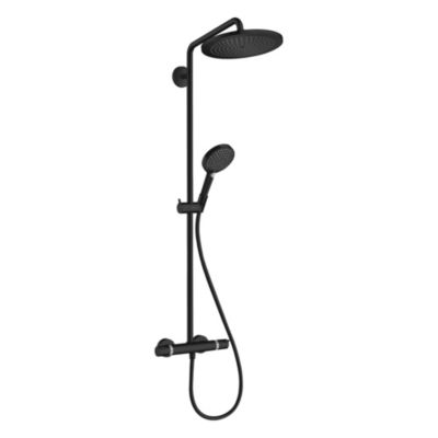 Croma Select S Colonne de douche Showerpipe 280 1j et avec thermostatique, Noir mat (HG-26890670)