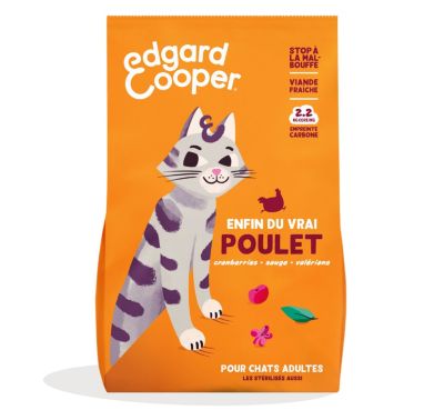 Croquette pour chat adulte au poulet 2kg Edgard cooper