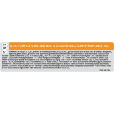 Croquettes pour chien Pro Plan Large Athletic Adult riche en poulet et riz 14kg
