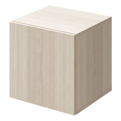 Cube de rangement avec porte effet chêne GoodHome Atomia H. 37,5 x L. 37,5 x P. 37 cm