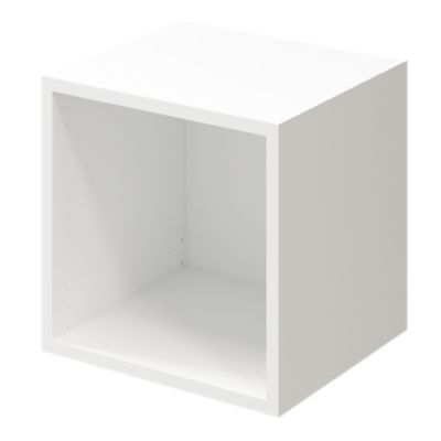Cube de rangement blanc avec porte anthracite brillant GoodHome Atomia H. 37,5 x L. 37,5 x P. 37 cm