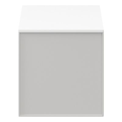 Cube de rangement blanc avec porte grise claire mate GoodHome Atomia H. 37,5 x L. 37,5 x P. 37 cm