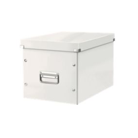 Cube de rangement en Carton avec couvercle Grand Format L - Blanc