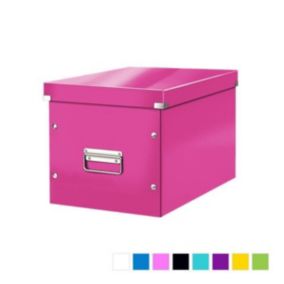 Cube de rangement en Carton avec couvercle Grand Format L - Bleu