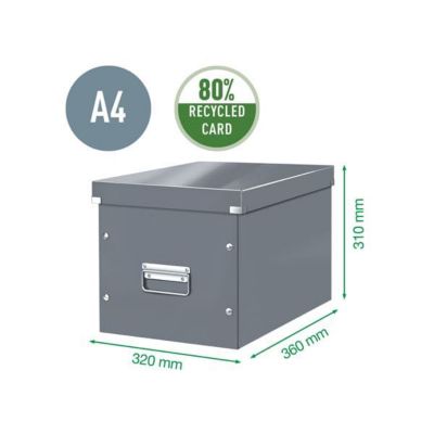 Cube de rangement en Carton avec couvercle Grand Format L - Bleu