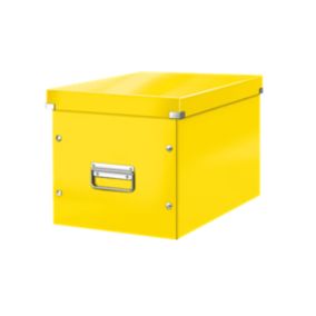Cube de rangement en Carton avec couvercle Grand Format L - Jaune